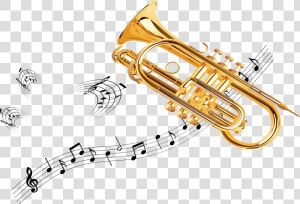 Trumpet Saxophone Euphonium Musical   Horn  HD Png Download