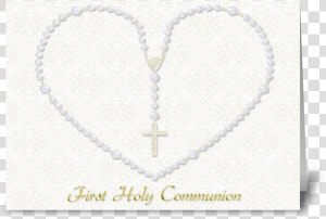 Heart Shaped Rosary Beads  Communion Greeting Card   Heart  HD Png Download