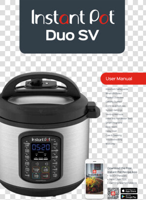 Instant Pot Duo Sv English Manual   Instant Pot Ace Plus Blender  HD Png Download