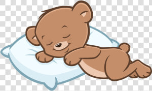 Sleepover Clipart Teddy Bear   Teddy Bear Sleeping Cartoon  HD Png Download