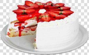 Torta Morango Com Chantilly   Tortas Png  Transparent Png