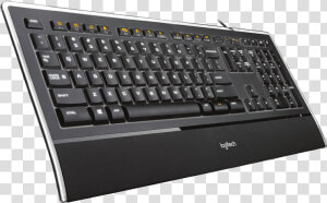 Illuminated Keyboard K740   Logitech Illuminated Thin Keyboard K740  HD Png Download