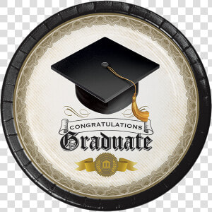 Grad Cap  amp  Gown Paper Plates   Congratulations Cap And Gown  HD Png Download