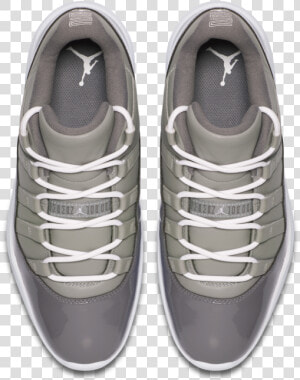 Air Jordan Grey   Jordan 11 Low Grey Grades School  HD Png Download