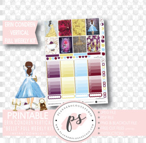 Belle Full Weekly Kit Printable Planner Stickers   Craft  HD Png Download