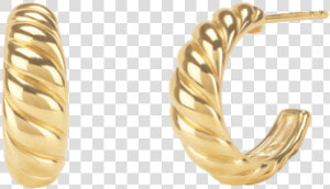 Croissant Gold Hoop Earrings  HD Png Download