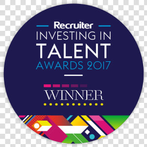 Recruiter Official Logos 2017 Winner   Recruiter Investing In Talent  HD Png Download