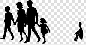 Family Clipart Transparent Png   Silhouette Family Walking Png  Png Download