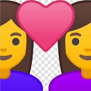 Noto Emoji Oreo 1f469 200d 2764 200d 1f469   Couple With Heart Woman Man  HD Png Download