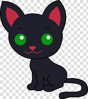 Cute Cat Clipart   Black Cat Cartoon Cute  HD Png Download