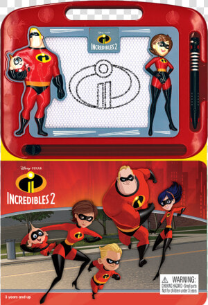 Incredibles 2 Storybook And Magnetic Drawing Kit  HD Png Download