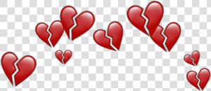  red  heart  crown  heartcrown  aesthetic  tumblr   Blue Broken Heart Png  Transparent Png