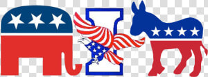 Republican Elephant And Democratic Donkey Png   Democratic Republican Party Drawing  Transparent Png