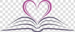 Open Book With Heart   Open Book With Heart Clipart  HD Png Download