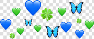  emoji  butterfly  heart  green  blue  crown  emojicrown   Heart  HD Png Download