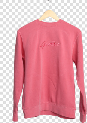 Pink crew   Long sleeved T shirt  HD Png Download