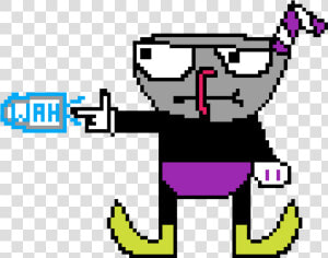 Waluigi  In The Style Of Cuphead   Waluigi Pixel Art  HD Png Download