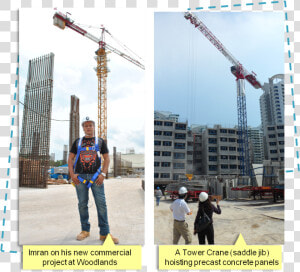 Imran On His New Commercial Project At Woodlands   Crane Operator Salary Singapore  HD Png Download