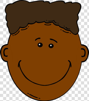 Brown Hair Clipart Boy Head   Black Boy Face Clipart  HD Png Download