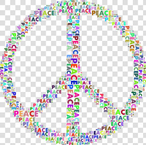 Prismatic Peace Sign Word Cloud No Background Clip   Peace Sign With Words  HD Png Download