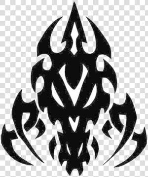 Tribal Dragon Skull   Black And White Dragon Skull  HD Png Download