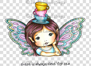 Teacup Faerie Molli Rubber Stamp   Fairy  HD Png Download