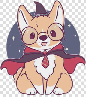  freetoedit  cute  kawaii  corgi  dog  doggo  wizard   Kawaii Cute Corgi Drawing  HD Png Download