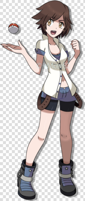 Girl Pokemon Trainer   Pokemon Trainer Girl Black Hair  HD Png Download