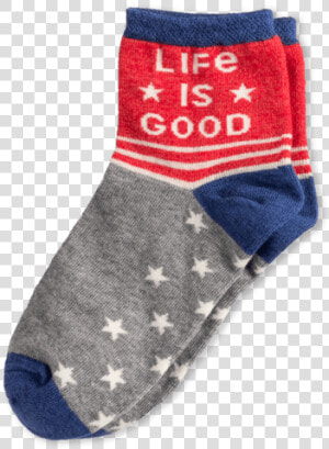 Kids Life Is Good Stars  amp  Stripes Quarter Socks   Sock  HD Png Download