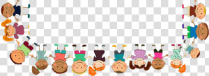 Children Holding Hands Bottom Border   Happy Kids  HD Png Download