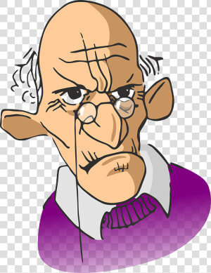 Elderly  Wrinkled  Man  Old  Aged  Angry  Spectacles   Old Man With Glasses Cartoon  HD Png Download