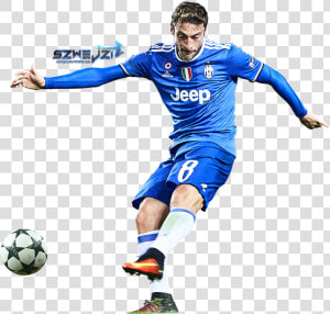 Clipart Blue Football Player Clipart Black And White   Kick Up A Soccer Ball  HD Png Download