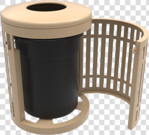 32 Gallon Downtown Trash Receptacle With Flattop And   Lndustrial Metal Trash Bin  HD Png Download