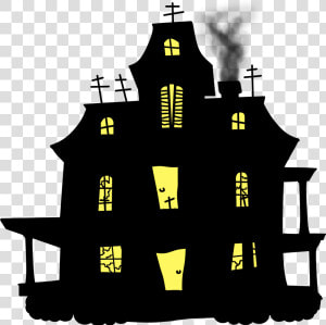 Cm Ac Hauntedhouse Silhouette   Halloween Prepositions  HD Png Download