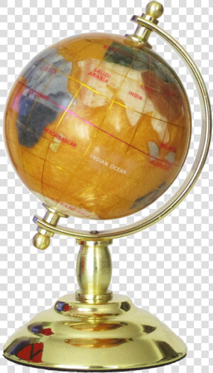 Gemstone Globe Tabletop 8 Cm Copper Single Leg Gold   Globe  HD Png Download