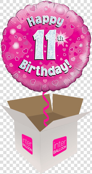 11th Birthday Pink Holographic   Happy 17th Birthday Balloon  HD Png Download