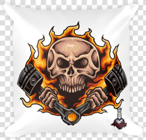 Piston Skull Pillow   Speed Demon  HD Png Download