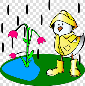 Duck In Rain Boots Clipart   Cartoon Duck In The Rain  HD Png Download