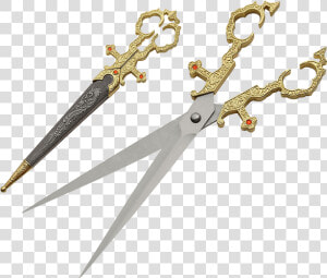 Gold Renaissance Scissors   Golden Scissor Dagger  HD Png Download