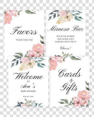 Transparent Floral Watercolor Png   Mimosa Bar Free Printable Tags  Png Download