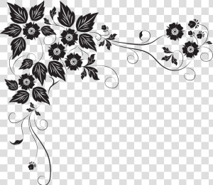 Transparent Border Design Black And White Png   Floral Design Elements Png  Png Download