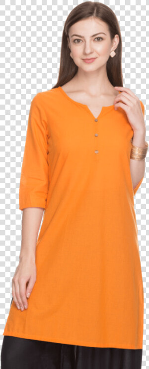 Women Slim Fit Solid Kurta   Girl  HD Png Download