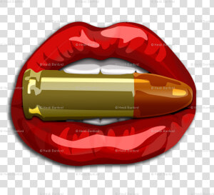 Lips Biting Lipstick Silhouette  HD Png Download