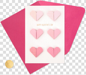 Folded Hearts Valentine S Day Card For Anyone   Heart  HD Png Download