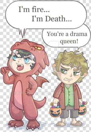 Grandparent Clipart Grandson Cute Smaug And Bilbo   I M Fire I M Death Meme  HD Png Download