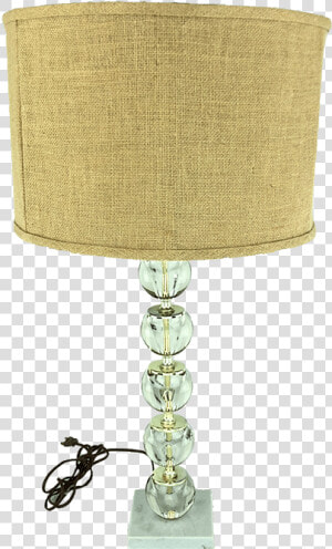 Mid Century Glass Orb Table Lamp With Marble Base   Lampshade  HD Png Download