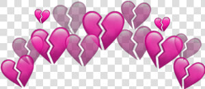  hearts  broken  crown  emojicrown  emoji  brokenheartstickerremix   Red Heart Crown Png  Transparent Png