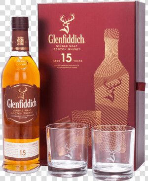 Glenfiddich 15 Year Old Solera Whisky Glass Pack Nv   Glenfiddich  HD Png Download