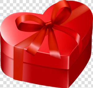 Red Gift Box Png   Red Heart Gift Box  Transparent Png