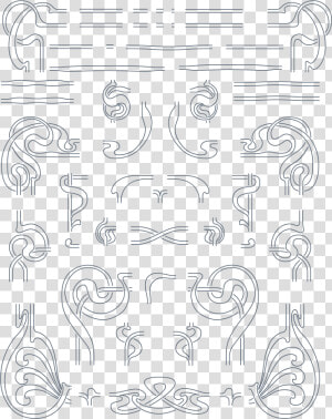 Download Vintage Art Nouveau Art Nouveau 285 Vector   Border Art Nouveau Patterns  HD Png Download